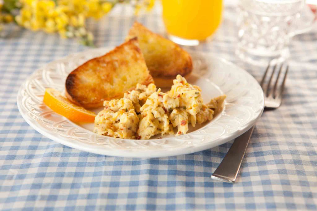 Morning Breakfast Scramble - eggs and toast