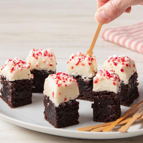 White Chocolate Peppermint Brownie Bites