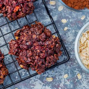 Chocolate Raspberry No Bake Cookies
