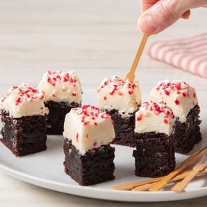 White Chocolate Peppermint Brownie Bites