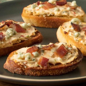 Bacon Bleu Cheese Crostini