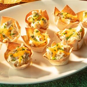 Jalapeno Peach Wonton Cups