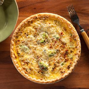 Cheesy Bacon Broccoli Quiche