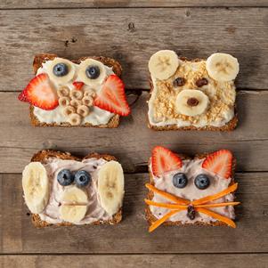Healthy Cream Cheese Toast Critters Recipe for Kids